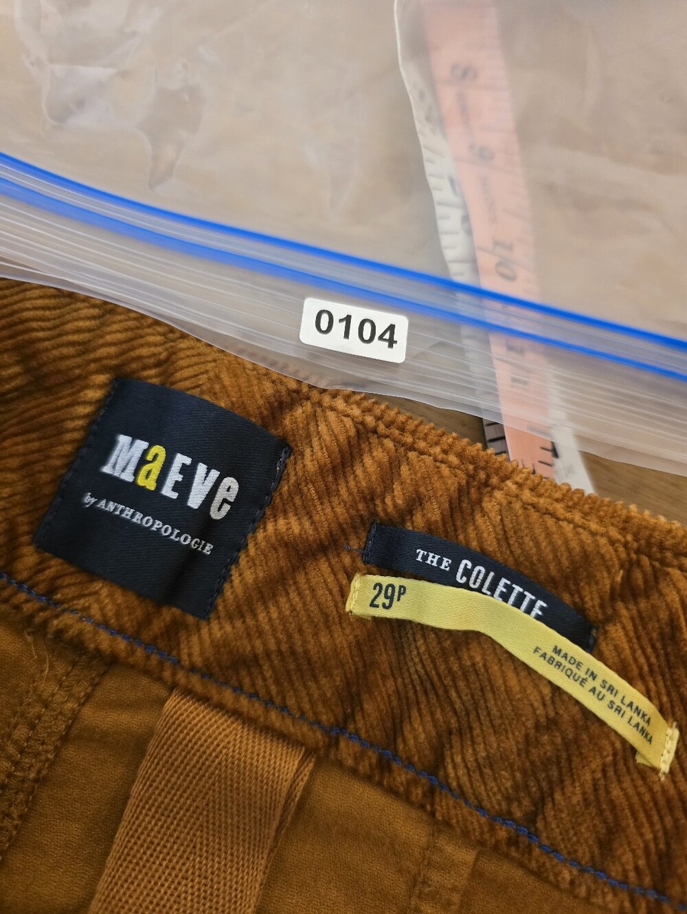Maeve Colette Corduroy Crop Wide-Leg Pants Caramel 29p - Picture 5 of 12